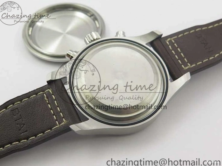 MIROTIME 0508 Pilot Chrono Spitfire IW387903 SS ZF 1:1 Best Edition Black Dial on Brown Leather Strap A OdorResistant 7127